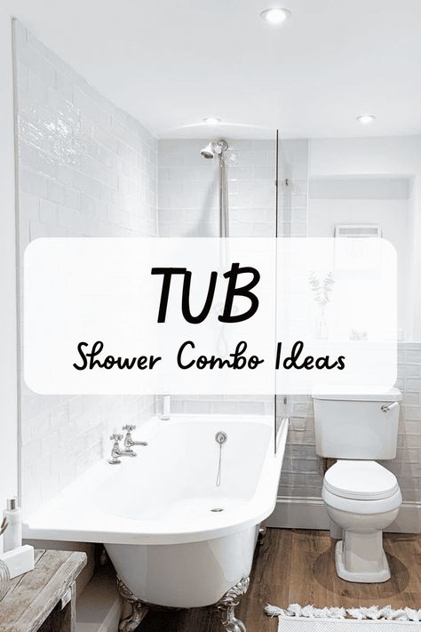 Farmhouse tub shower combo is one of the most popular options for those who want the farmhouse look and style with the functionality of a tub and shower combo. Farmhouse Shower Bath Combo, Built In Soaking Tub Shower Combo, Toilet Beside Bathtub, Shower In Tub Ideas, Tub Shower Remodel On A Budget, Small Bathroom With Bathtub Shower Combo, Shower Over Tub Ideas, Bathroom Design Tub Shower Combo, Free Standing Bathtub Shower Combo