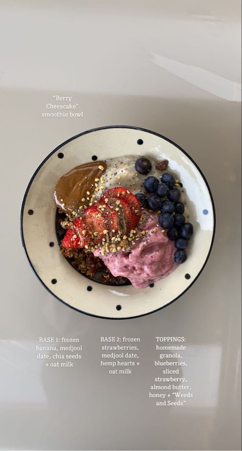 Berry Smoothie Bowl, Cheesecake Smoothie, Berry Cheesecake, Wellness Recipes, Breakfast Plate, Healthy Lifestyle Food, Berry Smoothie, Food Journal, Food Obsession