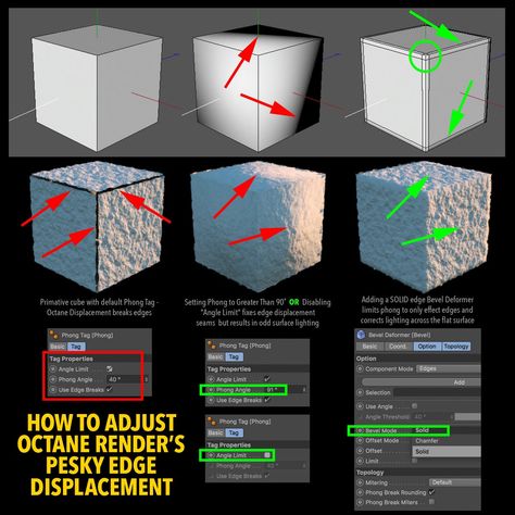 How to Adjust Octane Render’s Pesky Edge Displacement Cinema 4d Tutorial, Octane Render, 3d Tutorial, Car Graphics, Maxon Cinema 4d, Quick Guide, Design Thinking, Cinema 4d, 3d Illustration