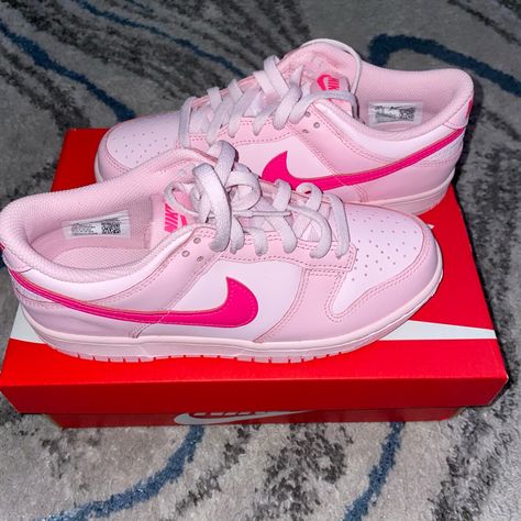 Brand New Shoes In Undamaged Original Box. Pink Shoes Jordans, Triple Pink Dunks, Nike Dunk Low Triple Pink, Pink Dunks, Dunks Shoes, Shoes Board, Nike Shoes Women Fashion, Pink Nike Shoes, Pretty Sneakers