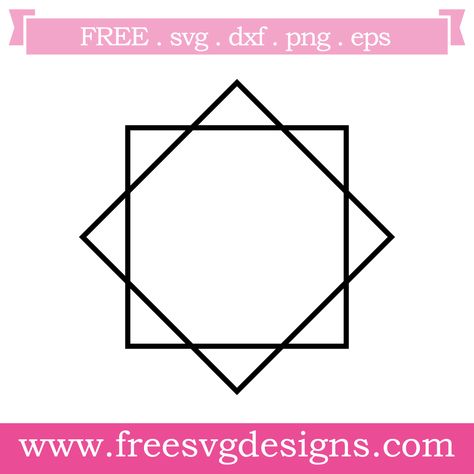 Frame Svg Free, Diamond Monogram, Free Svg Files For Cricut, Free Monogram, Free Svg Files, Cricut Design Space, Monogram Frame, Graphic Design Resources, Free Graphics