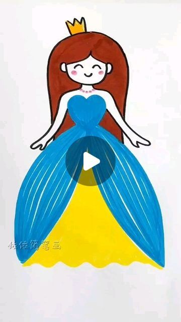 Simple and Easy Drawing Ideas on Instagram: "Let's draw a princess together! Start by drawing a heart for her face. Next, outline her dress and color it with your favorite shade—I'm using all-surface acrylic markers for vibrant results. Now, add her facial features: eyes, mouth, and a sweet smile. Draw her arms, hair shaped like an upside-down U, and finally, her crown. Save this video to remember how to create this lovely princess!

#draw #momlife #momboss #momblogger #painting #parenting #kidsactivities #kidsdrawing #kidscrafts" Easy Drawing For Kids Cute, How To Draw A Princess, Cool Easy Drawings Ideas Simple, Princess Drawings Easy, Children Drawing Ideas For Kids, Easy Kids Drawings, Princesses Drawing, Drawing Ideas Easy For Kids, Drawing A Heart