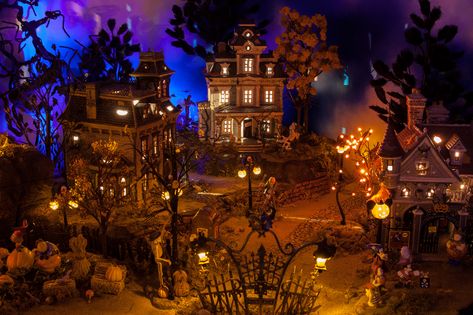 IMG_4623-2 | Dept 56 Halloween Village 2012 | cherie001 | Flickr Lemax Spooky Town Display, Diy Halloween Village, Halloween Villages, Lemax Halloween Village, Spooky Town Village, Spooky Miniatures, Lemax Halloween, Dept 56 Halloween, Department 56 Halloween