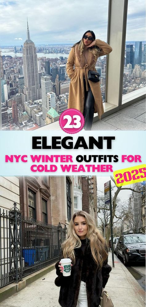 Stay cozy and chic in NYC this winter. These outfit ideas mix classic styles with modern touches for everyday cold-weather fashion success. Cold Nyc Outfit Winter, Moscow Outfit Cold Weather, Winter In Nyc Outfits Cold Weather, Harsh Winter Outfits, 25 Degree Weather Outfit, Snow Day Work Outfit, Bundled Up Outfit Cold Weather, Boston Outfits Winter, Winter Nyc Outfits Cold Weather