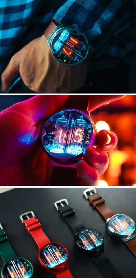 The NIXOID NEXT is the world’s first dual-core nixie tube wristwatch. With one core dedicated to keeping the watch running, and another core for powering the watch’s built-in accelerometer. BUY NOW! Cyberpunk Watch, Hologram Watch, Nixie Tube Watch, Futuristic Watches, Tech Watches, Nixie Tube, Maker Project, Cool Tech Gadgets, Tech Products