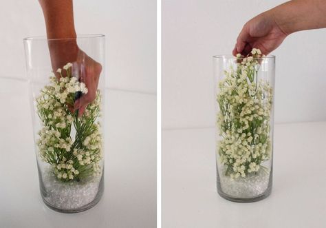 Baby's Breath Submersible Centerpiece Submersible Centerpieces, Submerged Flower Centerpiece, Wedding Theme Ideas, Romantic Table, Baby S Breath, Diy And Crafts Sewing, Shower Centerpieces, Romantic Lighting, Diy Centerpieces