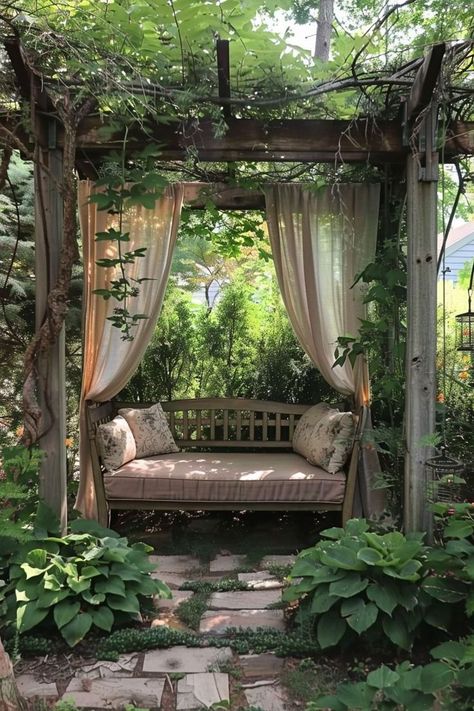 Latest garden landscaping garden decor ideas garden inspiration garden weddings Reading Nook Outside Outdoor Spaces, Outdoor Book Nook, Garden Reading Area, Garden Reading Nook, Garden Book Nook, Rustic Gazebo, Outdoor Reading Nooks, Reading Garden, Garden Nook