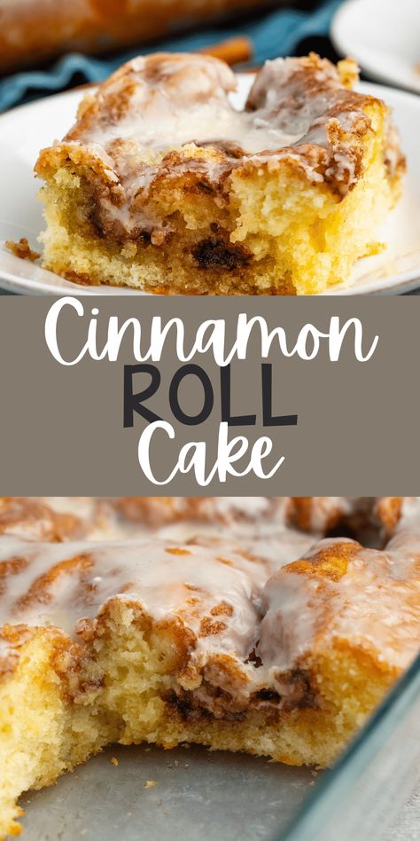 Easy Cinnamon Roll Cake, Cinnamon Bun Cake, Homemade Cinnamon Roll, Honey Bun Cake, Cinnamon Roll Bread, Bun Cake, Easy Dessert Recipe, Honey Bun, Dessert Bar Recipe