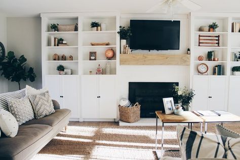 IKEA HACK: OUR BUILT INS — RHIANNON LAWSON HOME Billy Ikea, Ikea Built In, Room Bedrooms, Ikea Billy Bookcase Hack, Furnitur Ruang Keluarga, Living Room Built Ins, Cabinet Designs, Ikea Living Room, Room Shelf