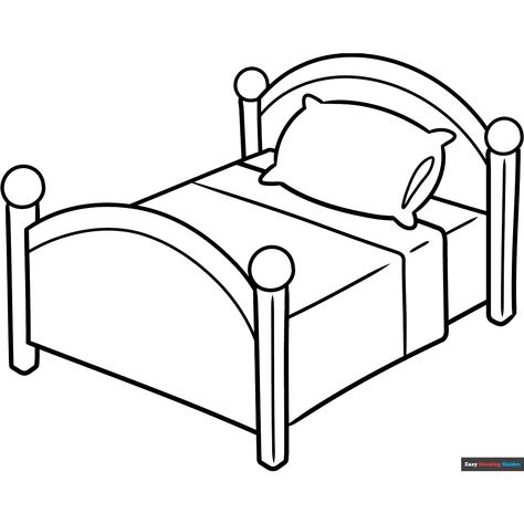 Free Cartoon Bed Coloring Page for Kids Bed Sheets Drawing, Cartoon Bedroom Ideas, Bed Cartoon Drawing, Bed Drawing Easy, Bed Cartoon, Bed Drawing, Mystery Island, Easy Drawing Guides, Sheets Bed