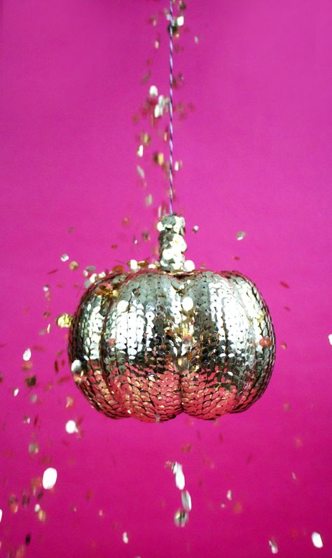 Pumpkin Spray Paint, Disco Ball Pumpkin, Pumpkin Spray, Disco Halloween, Pumpkin Carved, Sequin Pumpkin, Glitter Halloween, Holiday Decor Halloween, Boho Halloween