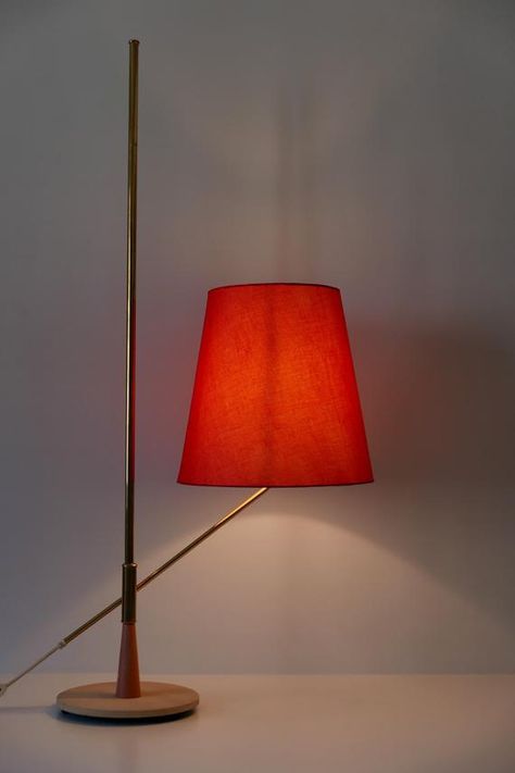 AN EXTREMELY RARE, ELEGANT MID CENTURY MODERN FLOOR LAMPDESIGNED & MANUFACURED IN 1950s, GERMANY | ADJUSTABLE HEIGHTThe lamp needs 1 x E27/E26 Edison screw fit bulb, is wired, and in working condition. It runs both on 110 / 230 volt.Attention: the lamp comes  without lamp shade and in disassembled condition.MATERIAL: Brass, cast metalMEASUREMENTS: H 45.28 in. x W 9.45 in. x D 13.78 in. | H 115 cm x W 24 cm x D 35 cm | The height/length can be adjusted between 45.27 - 54.33 in. / 115 - 138 cm Floor Lamp Art Deco, 1950s Germany, Mid Century Modern Floor Lamp, Modern Floor Lamp Design, Mid Century Modern Floor, Mid Century Floor Lamp, Vintage Floor Lamps, Nyc Rooms, Mid Century Modern Floor Lamps