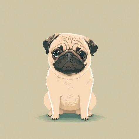 Photo cute dog cartoon vector icon illus... | Premium Photo #Freepik #photo #pet-cartoon #pet-animals #dog-cartoon #pet Pug Cartoon, Pug Illustration, Cute Dog Cartoon, Photo Cute, Dog Cartoon, Illustration Cute, Cute Dog, Icon Illustration, Premium Photo