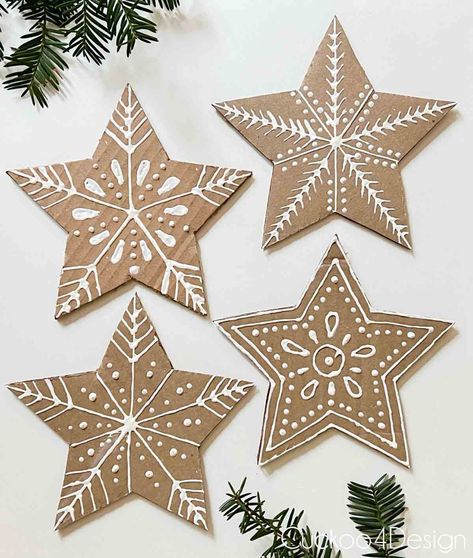 Christmas Paper Crafts Diy, Advent Crafts For Kids, Craft Paper Ideas, New Years Crafts For Kids, Gingerbread Stars, Holiday Paper Crafts, Christmas Craft Kids, Star Christmas Decorations, Christmas Star Ornaments