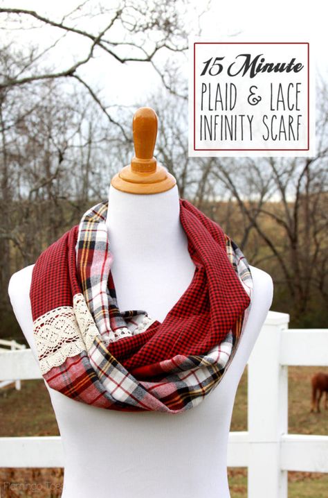 Mixing Plaids, Infinity Scarf Tutorial, Scarf Sewing Pattern, Sewing Scarves, Infinity Scarfs, Scarf Tutorial, Diy Vetement, Sewing Projects For Beginners, Easy Sewing Projects