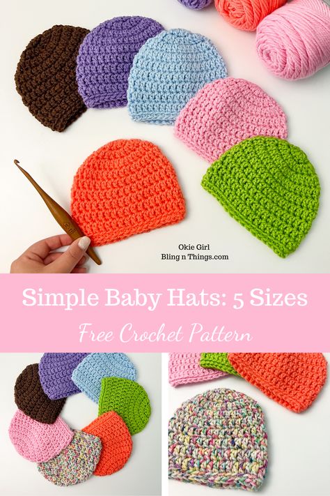 Baby Hat Crochet Pattern Free, Free Crochet Baby Hat Pattern, Crochet Newborn Hat Free Pattern, Beannie Hat, Baby Hats Crochet, Newborn Crochet Hat Pattern, Cap Design Ideas, Baby Beanie Crochet Pattern, Baby Hat Crochet Pattern