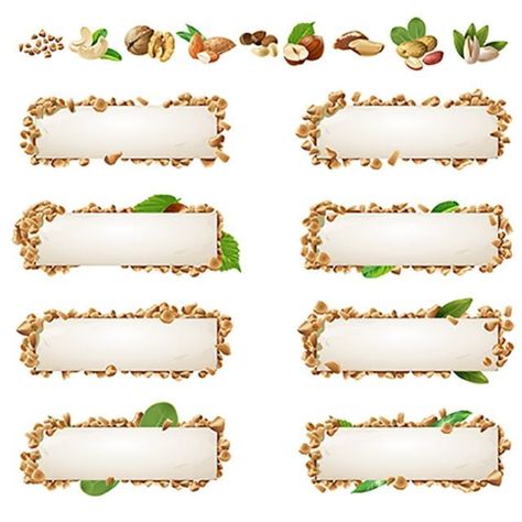 Nuts Vector, Simple Stickers, Banner Sticker, Different Nuts, Vector Food, Geometric Vector, Font Illustration, Birth Details, Graphic Design Background Templates