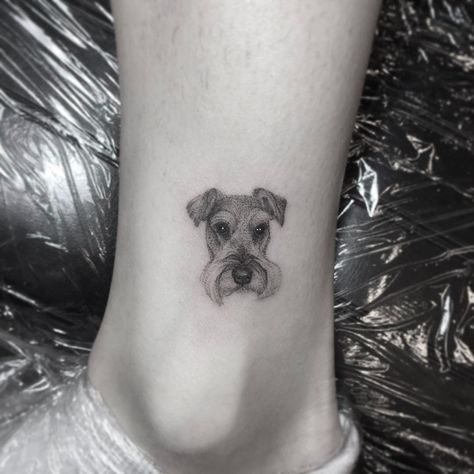 958 Likes, 26 Comments - CHRONIC INK 🇨🇦 (@chronicink) on Instagram: “Micro Dog Portrait Artist: @zeke_chronicink  Check out @chronicinkblackwork for our collection of…” Tattoo Perro, Small Dog Tattoos, Zeus Tattoo, Dove Tattoos, Dog Memorial Tattoos, Pawprint Tattoo, Colorful Hairstyles, Memorial Tattoos, Music Tattoos