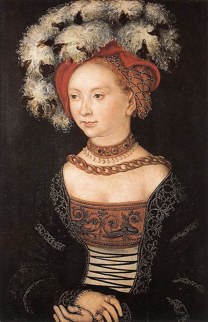 Cranach, Lucas the Elder (1472-1553) - 1530c. Portrait of a Young Woman (Uffizi, Florence) 16th Century Portraits, Cranach The Elder, 16th Century Fashion, Lucas Cranach, Istoria Artei, Uffizi Gallery, Hieronymus Bosch, German Fashion, Saxony