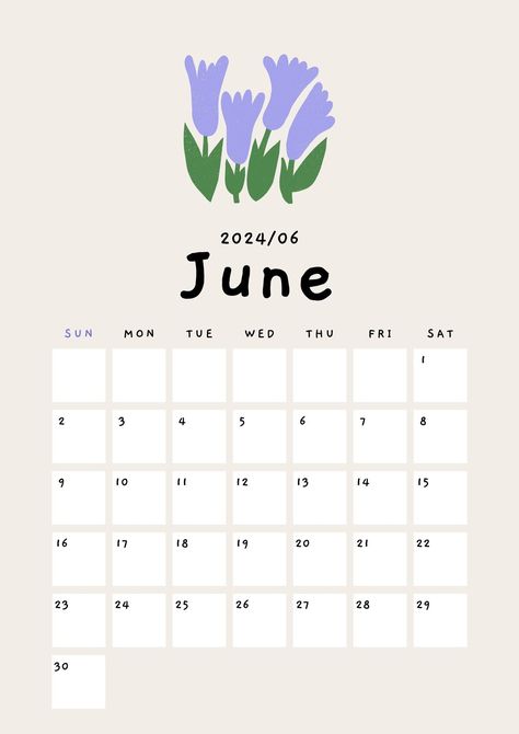 Beige Cute Playful Organic Flower Illustration 2024 Calendar A4 Document - Templates by Canva Free Printable Calendar Templates, 달력 디자인, Calendar June, Minimalist Calendar, A4 Document, Cute Calendar, Wedding Planner Printables, Printable Calendar Template, Calendar Wallpaper