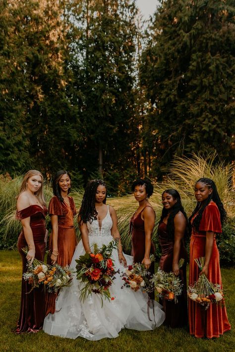 #woodlandwedding #rusticwedding #weddingparty #blackbridesmaids Woodland Wedding Bridesmaids Dresses, Diverse Wedding, Wedding Bridesmaids Dresses, Black Bridesmaids, Woodland Wedding, Bridesmaids Dresses, Wedding Bridesmaid Dresses, Wedding Bridesmaids, Rustic Wedding