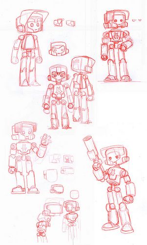 Robot Reference Drawings, Cartoon Robot Design, Robot Reference, Jake Parker, Robot Design Sketch, Robot Sketch, Robot Cartoon, Concept Sketches, Robot Illustration