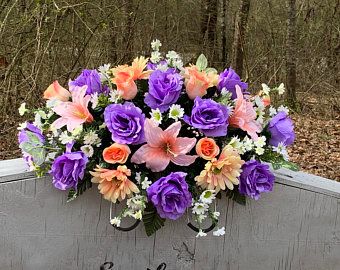 Handmade with love and care. ️ Top quality by SouthernEdgeStyle Lavender And Peach, Memorial Day Decorations, Filler Flowers, Processing Speed, Cemetery Decorations, Decoration Flowers, Cemetery Flowers, Flower Spike, Very Busy