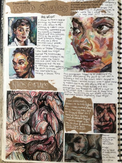 Gcse Art Statement Of Intent, Gcse Art Response Page, Portraiture A Level Art, Gcse Art Portraiture Mindmap, Identity Box Project Ideas, Gcse Art Composition Ideas, Gcse Art Study Page, Gcse Art Research, Graphic Design A Level Sketchbook Ideas