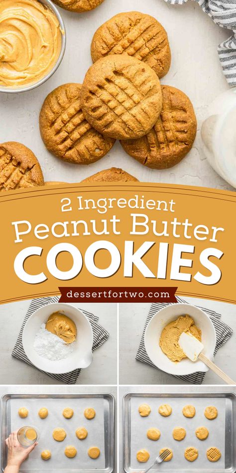 Treat yourself to 2 Ingredient Peanut Butter Cookies! This egg free and gluten free recipe with peanut butter and powdered sugar is the perfect easy Christmas treat. A simple and delicious Christmas cookie recipe. Try it now! Easy Christmas Cookies Peanut Butter, Soft Peanut Butter Cookies 3 Ingredients, Simple Peanut Butter Recipes, No Flour Desserts 3 Ingredients, Easy Egg Free Cookies, Simple Ingredient Snacks, Easy Cookies No Egg, 3 Ingredient Healthy Cookies, Cookie Recipes With No Eggs