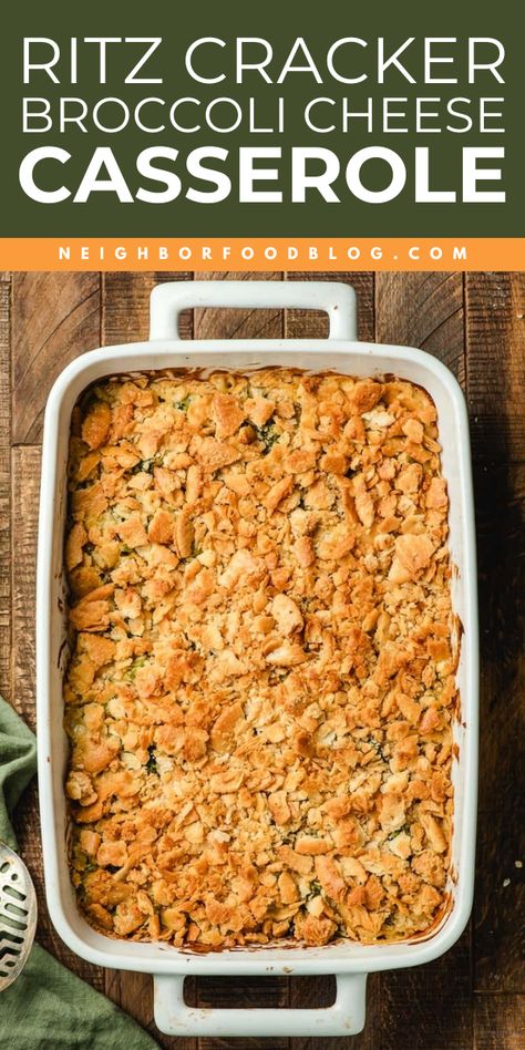 Add a crunchy, buttery twist to your Christmas with this Broccoli Casserole with Ritz Crackers! This broccoli and cheese casserole Ritz recipe features a crisp topping and creamy filling. It is a festive and flavorful Christmas side dish recipe! Brocolli Cheese Casserole, Recipes With Ritz Crackers, Broccoli Casserole With Ritz Crackers, Ritz Casserole, Easy Christmas Party Appetizers, Christmas Casserole Recipes, Casserole With Ritz Crackers, Broccoli And Cheese Casserole, Ritz Cracker Topping