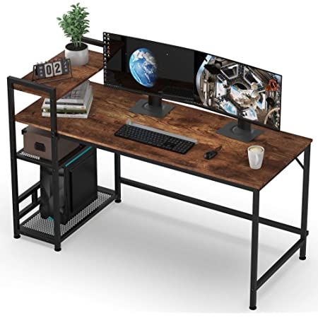 Bookshelf Study, Office Work Desk, Desk With Bookshelf, Study Computer, Diy Storage Shelves, Gaming Computer Desk, Particle Wood, Corner Computer Desk, Bookshelf Desk