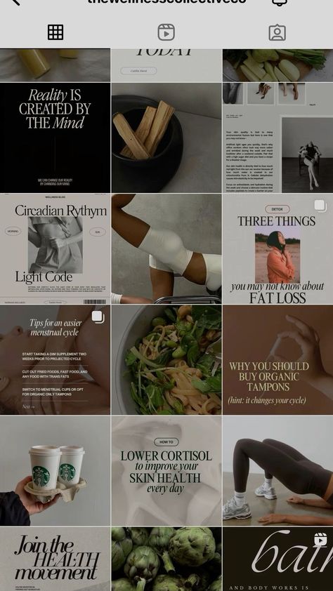 Instagram Post Design Fitness Influencer Instagram Feed, Health And Wellness Instagram Aesthetic, Health And Fitness Instagram Feed, Wellness Ig Feed, Holistic Wellness Aesthetic Instagram, Health/wellness Aesthetic, Fitness Instagram Aesthetic, Wellness Instagram Aesthetic, Health Coach Instagram Feed