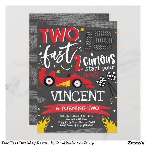 Two Fast Birthday Party, Two Fast Two Furious, Red Race Car, Two Fast Birthday, 2nd Birthday Party For Boys, Red Race, Race Car Birthday Party, Cars Theme Birthday Party, Sunshine Birthday