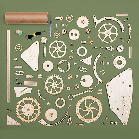 Wooden Mechanical Clock Kit Wooden Clock Kits, Wooden Clock Plans, Wooden Gear Clock, Steampunk Gadgets, Wooden Gears, Gear Clock, Woodworking Clamps, Mechanical Clock, Woodworking Books