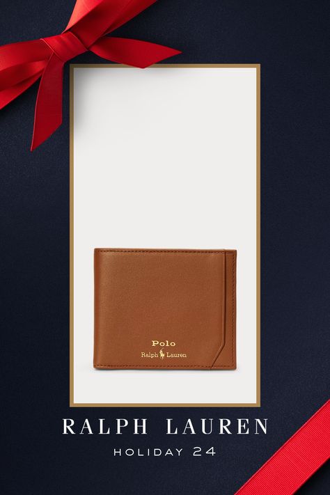 Crafted with smooth leather, this slender billfold wallet is designed with multiple pockets, including a card slot at the front.