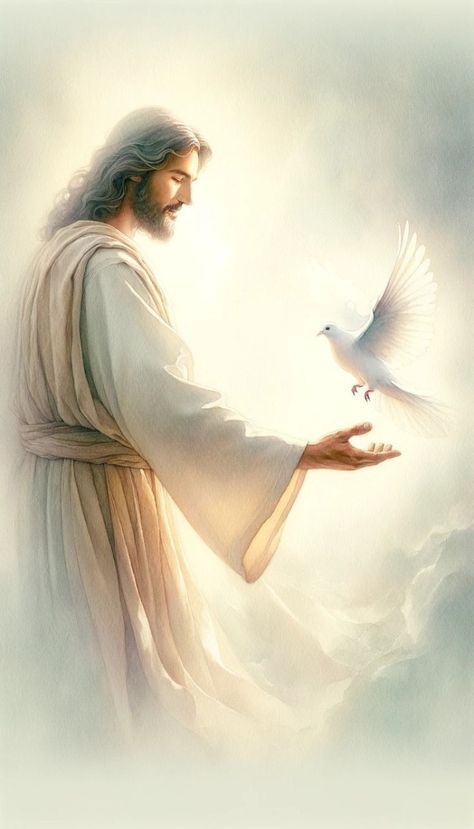 Jesus Risen Art, Risen Christ Images, Pentecost Wallpaper, Christian Pictures With Meaning, Jesus Images Wallpaper, Holy Bible Pictures, Jesus Photos Beautiful, Holy Spirit Painting, Holy Spirit Wallpaper