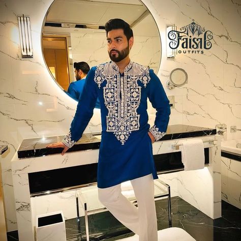 Exclusive Trending Designer Luxury Embroidery Work Kurta Pajama Set 🔥💥 👉 MAKE TO ORDER AVAILABLE 🔥 TAKE A SCREENSHOT AND SEND ME ON WHATSAPP FOR ORDER 👇👇👇 🌟 BOOK YOUR ORDER ON WHATSAPP 👉+91 9027731632 🌟 ALSO DM US TO ORDER ⬇️ 👉 @faisal_kurta_design44 ___________________________________________________ 🌟 GET YOUR DREAM STYLISH OUTFIT HERE 🔥 🌟 FOLLOW ME FOR MORE TRENDING AND LATEST DESIGN OUTFITS 🔥 🌟 LOOK YOUR BEST IN OUR DESIGNER WEAR ⛔ STOP OVERPAYING FOR DESIGNER CLOTHES 🌟 ORDER N... Traditional Indian Mens Clothing, Kurta Wedding, Blue Slim Fit Suit, Stylish Kurta, Luxury Embroidery, Designer Kurta, Kurta Men, Classy Outfits Men, Wedding Outfit Men