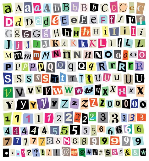 Aesthetic Alphabet, Ide Scrapbook, Letters Aesthetic, Alfabet Font, Paper Letters, Letter Collage, Scrapbook Letters, Cut Out Letters, Numbers Symbols