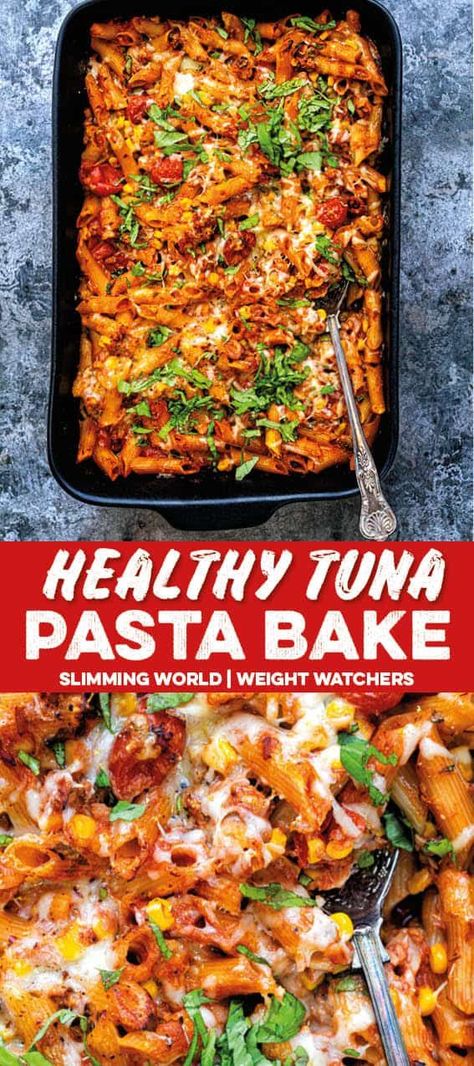 You only need a handful of store cupboard ingredients to create this healthy tuna pasta bake! Slimming World and Weight Watchers friendly and kid approved!  - Supergolden Bakes Tuna And Pasta, Healthy Tuna Pasta, Senior Meals, Tuna Dishes, Pasta Bakes, Sw Recipes, Winter Dinners, Tuna Pasta Bake, Cookie And Kate