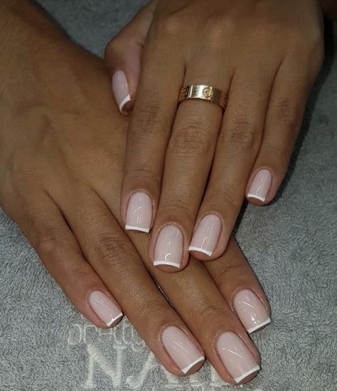 Classy Nails Wedding Guest, Mini French Nails, Milky French Manicure, Micro French Nails, Structured Gel Manicure, Basic Nail, Nail Boutique, Unghie Nail Art, French Manicure Nails