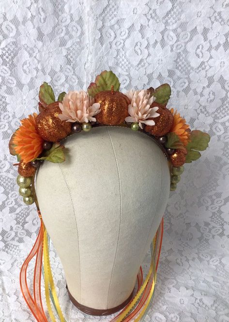 Sparkly Pumpkins, Fairy Crowns Diy, Fall Crown, Nature Festival, Fall Flower Crown, Fairy Princess Costume, Wedding Tea Party, Tiara Headband, Fairy Crown