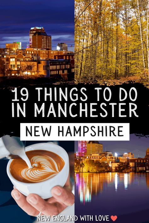 Looking for things to do in Manchester NH? The Granite State's biggest city offers plenty: outdoor fun, shopping, dining, entertainment, and so much more. things to do in NH | Manchester New Hampshire | things to do in New Hampshire | Southern New Hampshire | weekend getaways in New Hampshire Manchester New Hampshire Things To Do, Massachusetts Vacation, Things To Do In Manchester, Vermont Travel, Southern Vermont, Nashua New Hampshire, Manchester New Hampshire, Manchester Vt, New England Road Trip