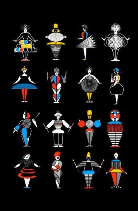 Bauhaus Illustration, Triadic Ballet, Oskar Schlemmer, Graphic Design Magazine, Bauhaus Art, The Bauhaus, Bauhaus Design, The Ballet, New Museum