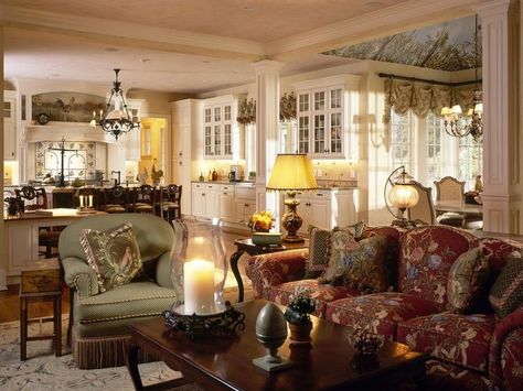 Traditional Family Room Design, Country Living Room Ideas, Living Room Decor Country, Traditional Family Room, Nyc Interior Design, French Country Living, French Country Bathroom, French Country Kitchens, French Country Living Room