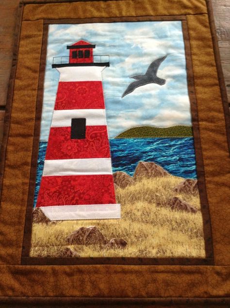 Fish Quilts, Seascape Quilts, Farm Quilt Patterns, Boat Quilt, Lighthouse Crafts, Ocean Quilt, House Quilt Patterns, Nautical Quilt, Fish Quilt