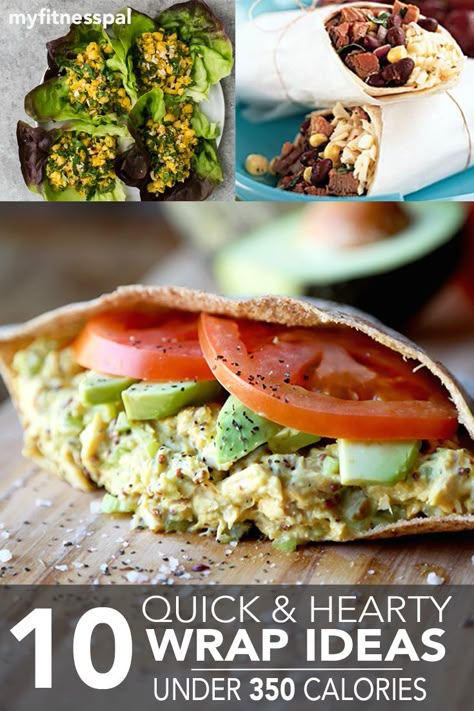 Let’s face it—pretty much everything tastes better wrapped in bread (not to mention the fact that it converts any meal into one that’s portable!). Sweet, savory, meaty and veggie-friendly, we’ve got all the wrap bases covered with these 10 simple ways to satisfy your wrap cravings, all for 350 calories or less. Dig in! 1. Tuna … 150 Calorie Snacks, Sandwich Vegetarian, 300 Calorie Meals, 500 Calorie, Healthy Wraps, Paleo Lunch, 300 Calories, Wrap Ideas, No Calorie Foods