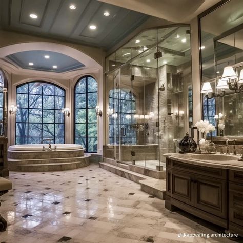 Rich House Bathroom, Citrus Bedroom, Luxury Bathroom Aesthetic, Dream House Bathroom, Big Bathroom Ideas, Dream Bathroom Luxury, Mansion Bathrooms, Country House Bathroom, Luxury Houses Mansions