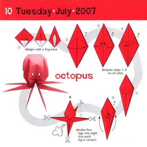 Tutorial on how to fold an Origami Octopus. Origami Octopus, Origami Instructions Easy, Origami Lotus Flower, Crafts Simple, Origami Diagrams, Tutorial Origami, Kids Origami, Origami For Beginners, Origami Fish