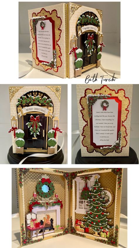 Beth Turchi Cards, Christmas Ideas Cards, Christmas Popup Cards, Christmas Cards Scrapbooking, Pop Up Christmas Cards Diy, Beth Turchi, Christmas Card Making Ideas, Scrapbook Christmas Cards, Anna Griffin Christmas