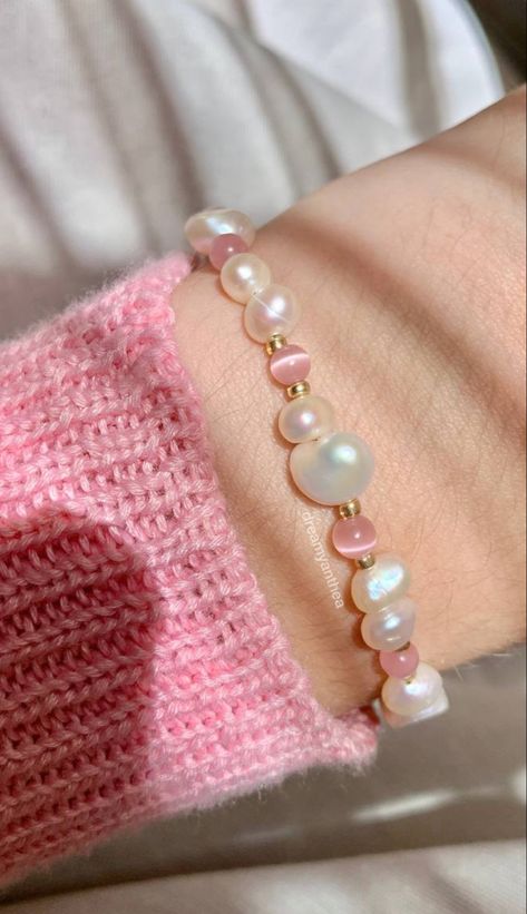 Barbie Inspired Bracelet, Barbie Inspired Jewelry, Barbie Bracelet, Barbie Jewerly, Cloud Bracelet, Dreamy Aesthetic, Barbie Inspired, Barbie Theme, Pearls Jewelry